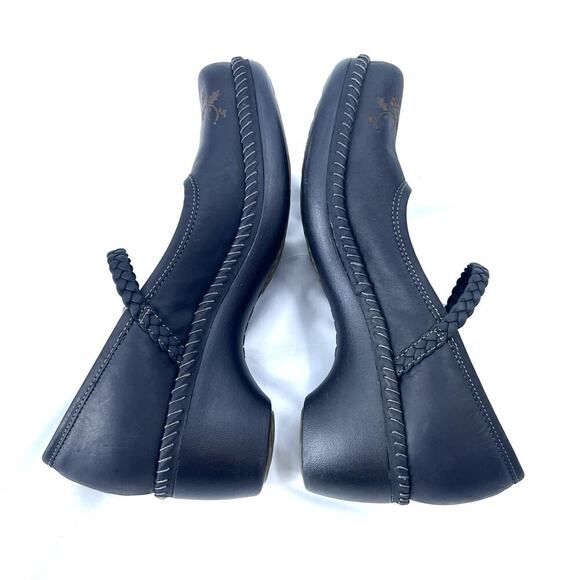 Ecco Sussex Black Leather Mary Jane Floral Comfort Heels - Picture 7 of 10